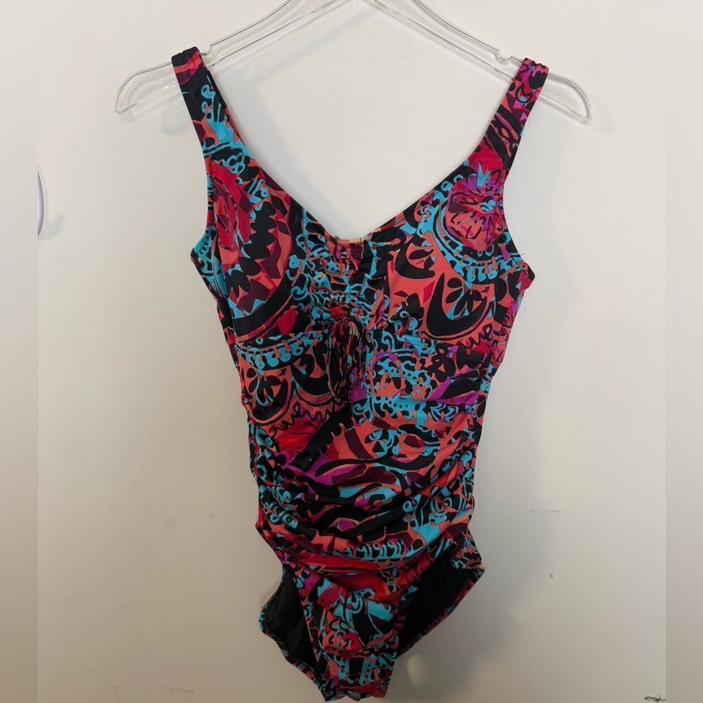 Magicsuit One Piece V neck Swimsuitit Women’s 8 black red blue purple graphic